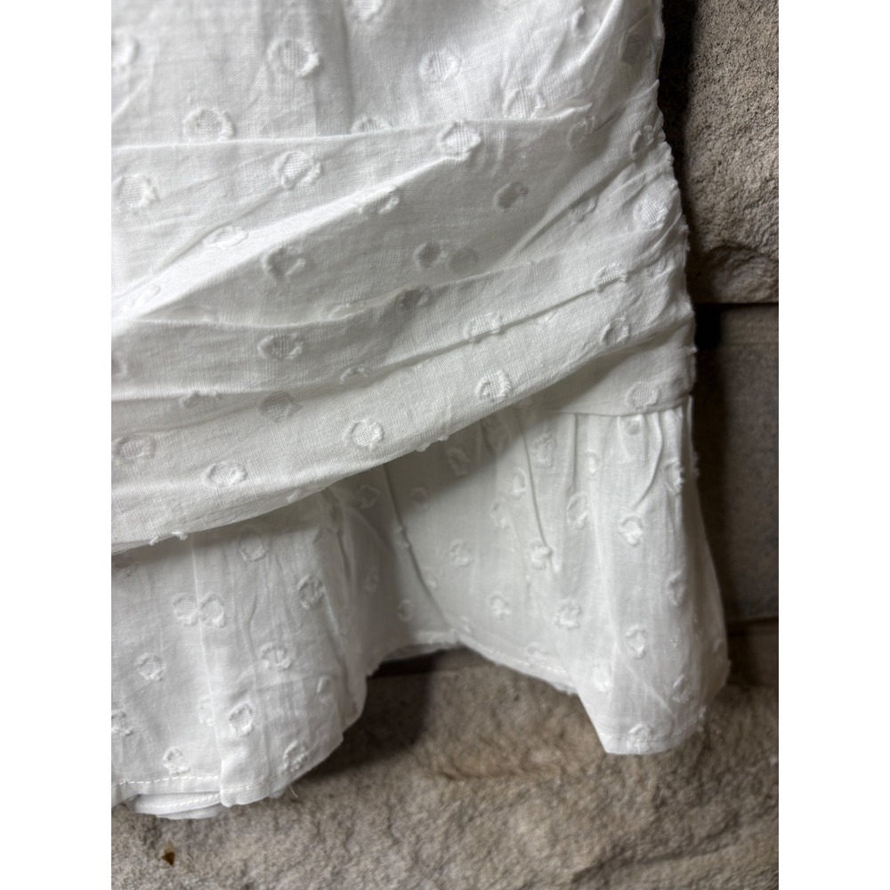 Princess Polly White Swiss Dot Ruched Ruffle Mini Skirt Womens US 12 NWT - Picture 3 of 11
